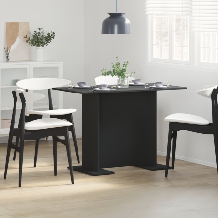 Masă de dining Negru 100x60x75 cm din lemn compus
