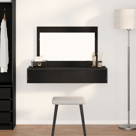 Masă de toaletă suspendată Negru Stejar 100x40x70 cm