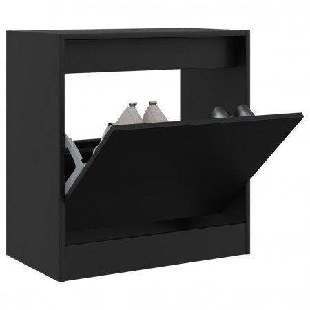 Pantofar, negru, 60x34x63,5 cm, lemn compozit