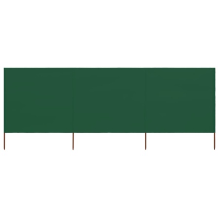 Paravan anti-vânt cu 3 panouri, verde, 400 x 160 cm, textil