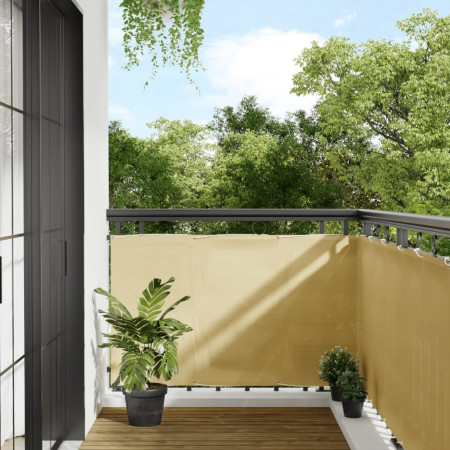 Paravan de balcon, nisipiu, 90x500 cm, 100% poliester oxford