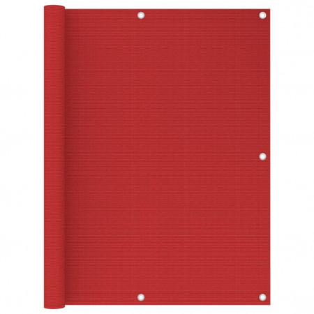 Paravan de balcon, roșu, 120x500 cm, HDPE