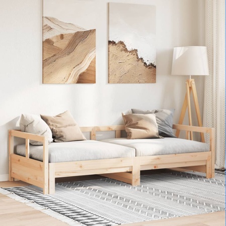 Pat de zi fără saltea, 90x200 cm, lemn masiv pin
