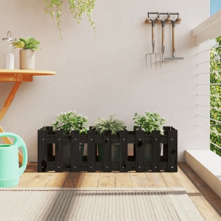 Pat înălțat grădină design gard 100x30x30 cm lemn de pin tratat - Img 1