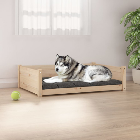 Pat pentru câini, 105,5x75,5x28 cm, lemn masiv de pin - Img 1