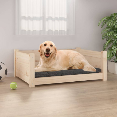 Pat pentru câini, 75,5x55,5x28 cm, lemn masiv de pin - Img 1