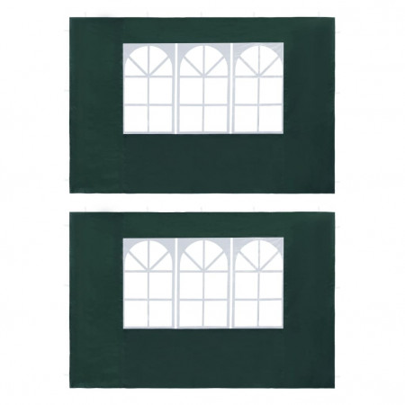 Perete lateral cort petrecere, 2 buc, verde, PE, cu fereastră
