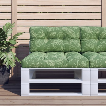 Pernă de paleți, model frunze, 80x40x12 cm, textil
