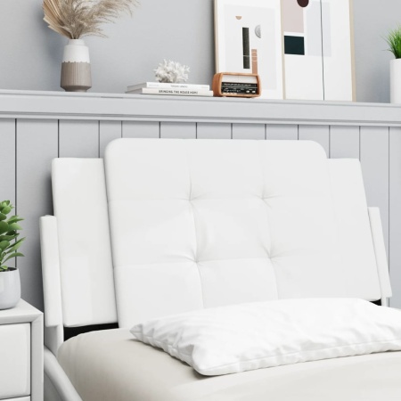 Pernă pentru tăblie pat, alb, 100 cm, piele artificială