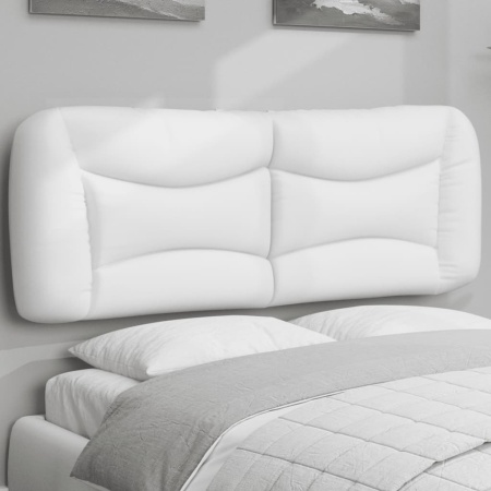 Pernă pentru tăblie pat, alb, 140 cm, piele artificială