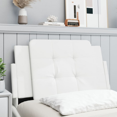 Pernă pentru tăblie pat, alb, 90 cm, piele artificială