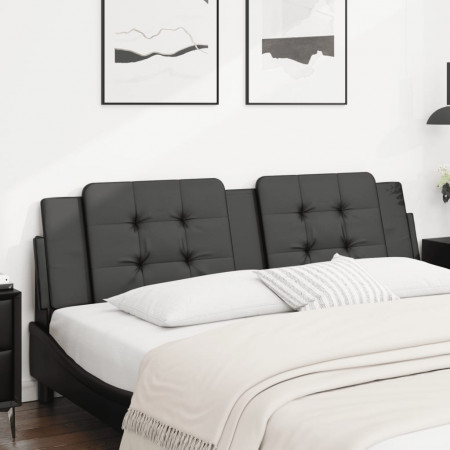 Pernă pentru tăblie pat, negru, 180 cm, piele artificială