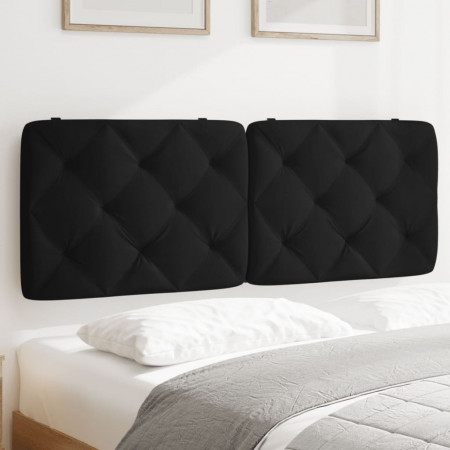 Pernă tăblie de pat, negru, 140 cm, catifea