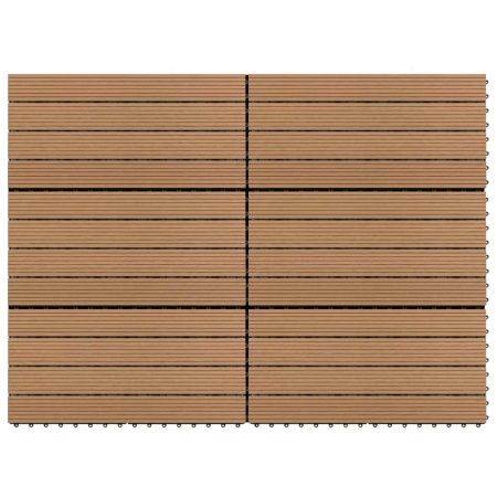 Plăci de pardoseală, 6 buc., maro, 60x30 cm, WPC, 1,08 m²