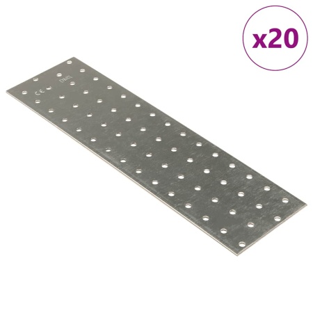 Plăci perforate, 20 buc., 2 mm, 300x80 mm, oțel galvanizat