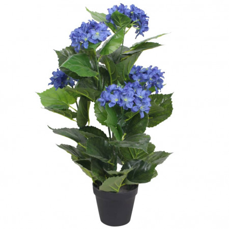 Plantă artificială hydrangea cu ghiveci, 60 cm, albastru - Img 1