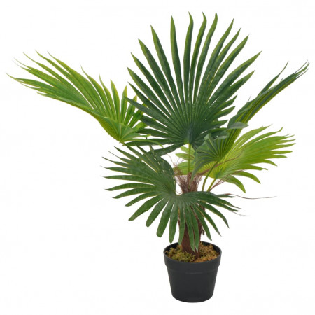 Plantă artificială palmier cu ghiveci, verde, 70 cm - Img 1
