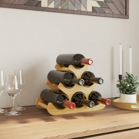 Raft de vin, pentru 6 sticle, 35x18x25,5 cm, bambus
