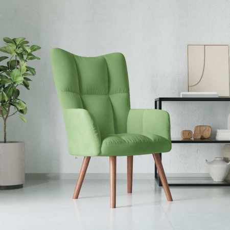 Scaun de relaxare, verde deschis, catifea