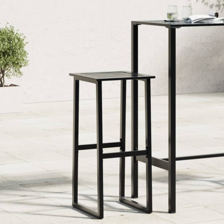 Scaune bar, 2 buc. negru 38x38x80 cm oțel vopsit electrostatic