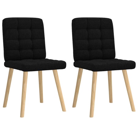 Scaune de bucătărie, 2 buc. negru, textil