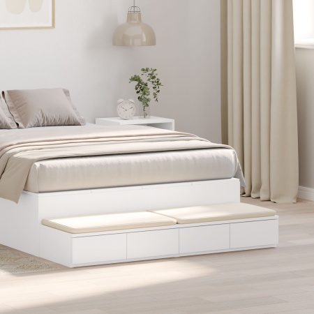Sertare pentru Pat Alb 120x36,5x16,5 cm Lemn Stratificat