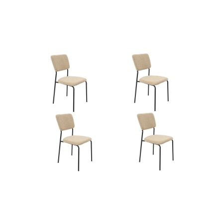 Set 4 scaune, tapitate cu stofa, s-209, maro