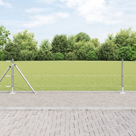 Set de îngrădire Set de 2 Oțel galvanizat 25 x 0.5 m Rezistent