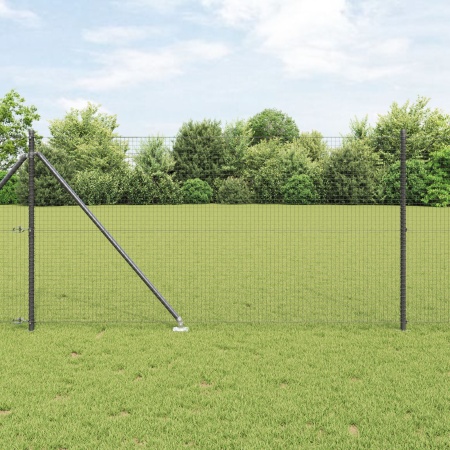Set de posturi metalice Set de 2 Gri Metal 10 x 1 m Rezistent