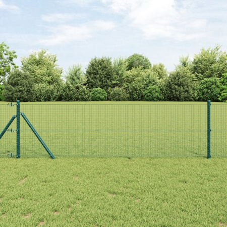Set de stâlpi de gard din PVC verde de la Set de 2 25 x 0.5 m
