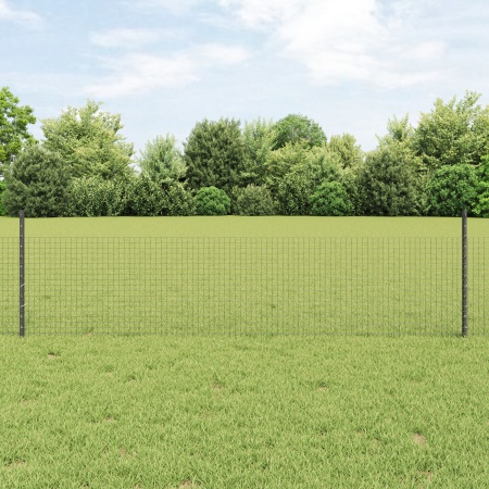 Set Gard de Pui Set de 2 Gri Oțel, PVC 25 x 0,5 m Pliabil