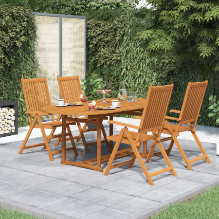 Set mobilier de grădină, 5 piese, lemn masiv de acacia