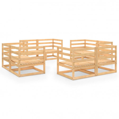 Set mobilier de grădină, 8 piese, lemn masiv de pin