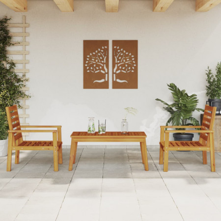 Set mobilier de grădină cu perne, 3 piese, lemn masiv acacia