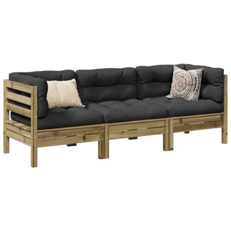 Set mobilier de grădină cu perne, 5 piese, lemn de pin tratat