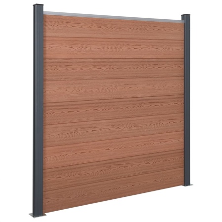 Set panouri pentru gard, maro, 180x186 cm, WPC