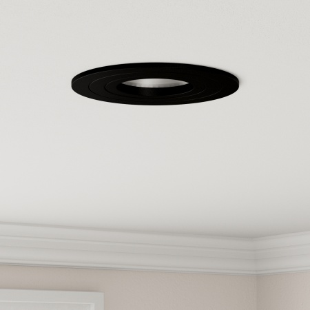 Spoturi încastrate 6 pcs Rotund GU10 Negru Ø91 mm