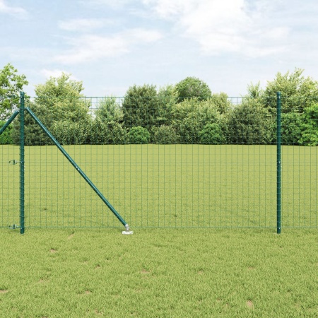 Stâlpi de gard cu vârf 52 pcs Ø32 mm 140 cm Oțel galvanizat