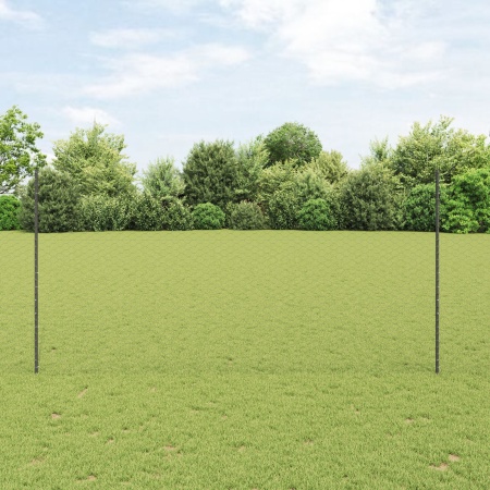 Stâlpi Gard 10 buc Canale U Gri 150 cm Oțel, Gard Hexagonal Gri 1.5x10 m Oțel