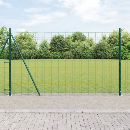 Stâlpi Gard Set de 52 Verde Oțel 3.2 x 3.2 x 88.5 cm Durabil