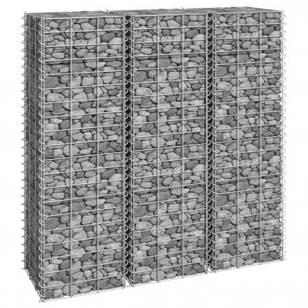 Straturi înălțate de gabioane, 3 buc., 30x30x100 cm, fier