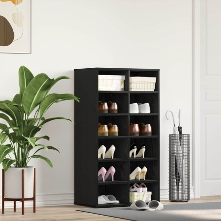 Suport pentru pantofi Stejar negru 54x34x100,5cm Lemn prelucrat
