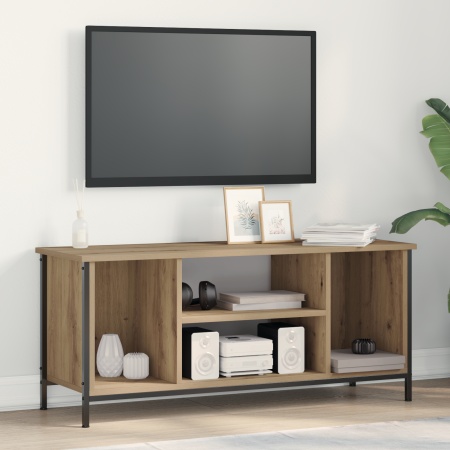 Suport TV Stejar artizanal Lemn stratificat, metal 102 x 35 x 45 cm