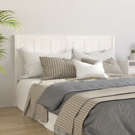 Tăblie de pat, alb, 165,5x4x100 cm, lemn masiv de pin - Img 1