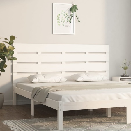 Tăblie de pat, alb, 180x3x80 cm, lemn masiv de pin