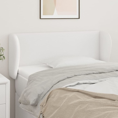 Tăblie de pat cu aripioare alb 103x23x78/88 cm piele ecologică