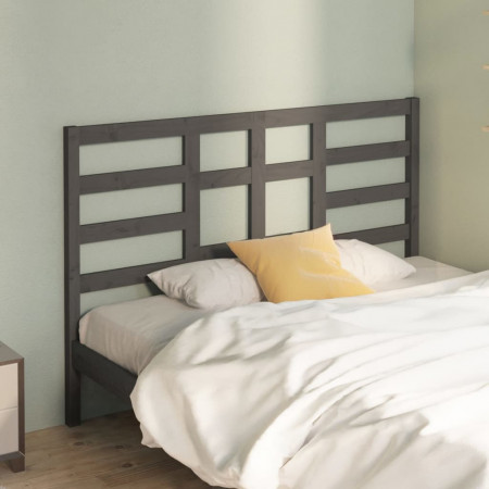 Tăblie de pat, gri, 146x4x104 cm, lemn masiv de pin