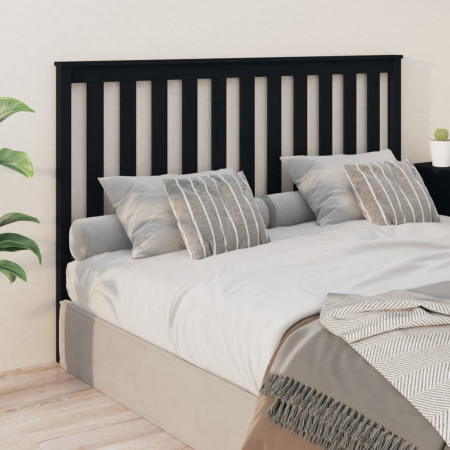 Tăblie de pat, negru, 166x6x101 cm, lemn masiv de pin