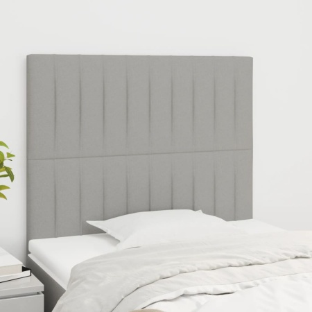 Tăblii de pat, 2 buc, gri deschis, 80x5x78/88 cm, textil