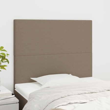 Tăblii de pat, 2 buc, gri taupe, 90x5x78/88 cm, textil